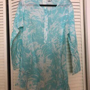 J. Crew Soft Blue & White Cotton Blouse